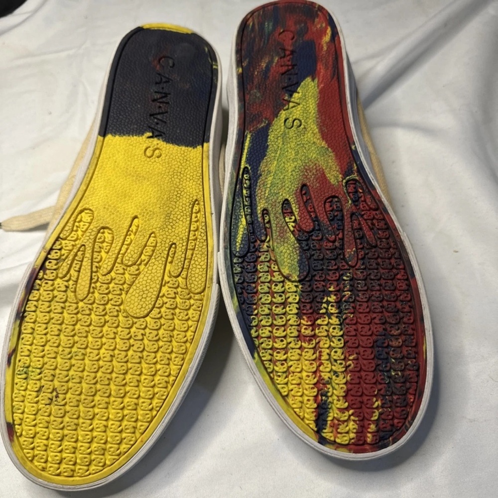 Canvas Yellow and Red Men's Shoes